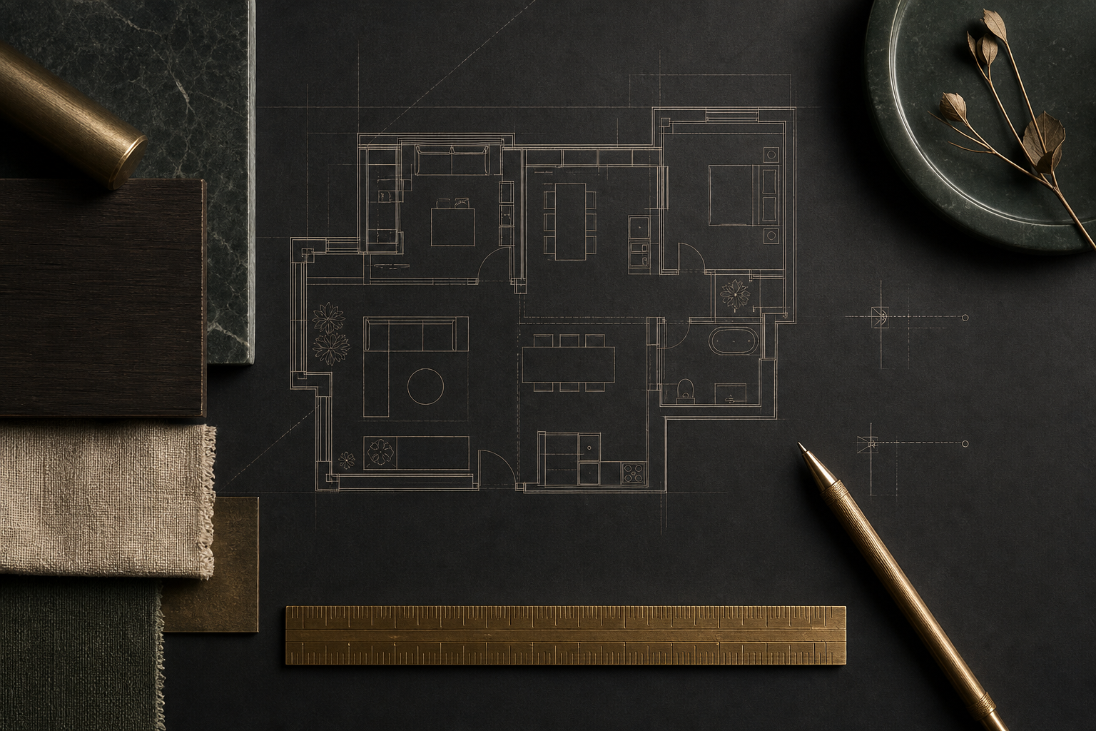 Plan architektoniczny i materiały do analizy projektu
